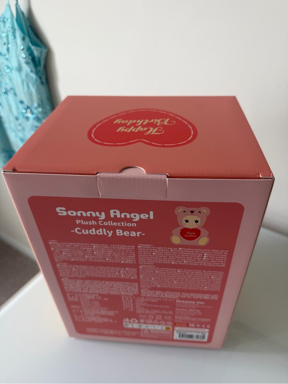 Sonny Angel Pink Plush Bear Doll with Red 'Happy Birthday' Heart - Picture 4 of 8